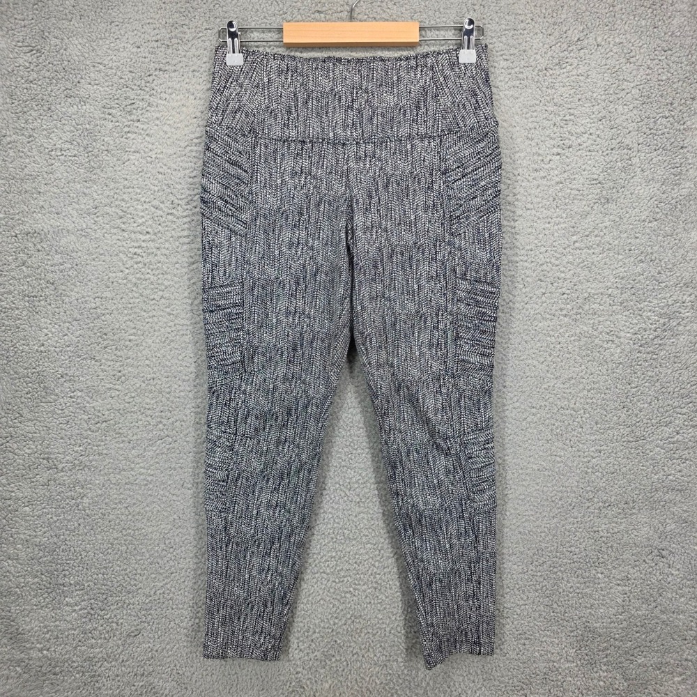 Athleta Delancey Textured Moto Tight Black White Salt Pepper Leggings M/P Medium
